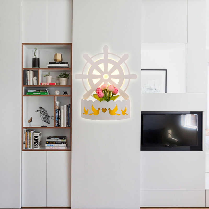 Vivolux | Slimme LED-Wandleuchte mit Regal Dekorative Acryl-Wandleuchte in Weiß für Erwachsene Schlafzimmer
