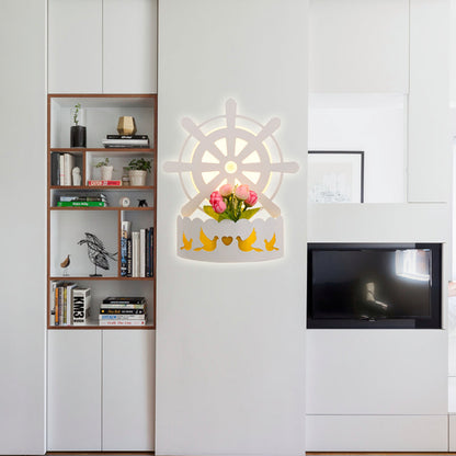 Vivolux | Slimme LED-Wandleuchte mit Regal Dekorative Acryl-Wandleuchte in Weiß für Erwachsene Schlafzimmer