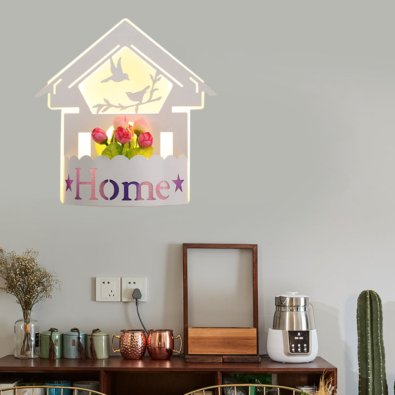 Vivolux | Cartoon Muster Wohnzimmer Wandleuchte Acryl Dekorativ LED Wandlampe in Weiß