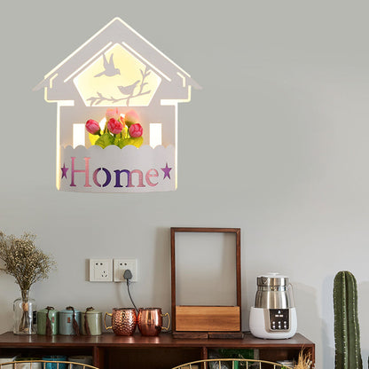 Vivolux | Cartoon Muster Wohnzimmer Wandleuchte Acryl Dekorativ LED Wandlampe in Weiß