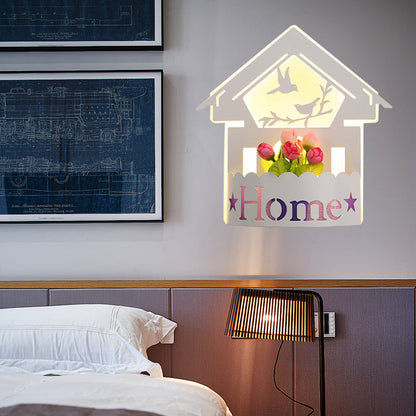 Vivolux | Cartoon Muster Wohnzimmer Wandleuchte Acryl Dekorativ LED Wandlampe in Weiß