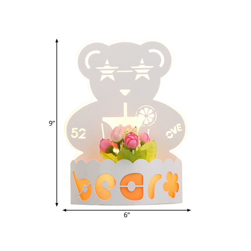 Vivolux | Cartoon Muster Wohnzimmer Wandleuchte Acryl Dekorativ LED Wandlampe in Weiß