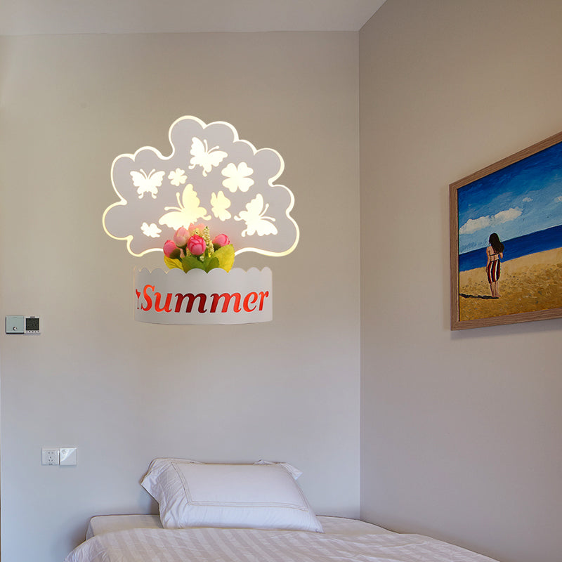 Vivolux | Cartoon Muster Wohnzimmer Wandleuchte Acryl Dekorativ LED Wandlampe in Weiß