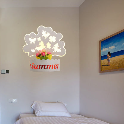 Vivolux | Cartoon Muster Wohnzimmer Wandleuchte Acryl Dekorativ LED Wandlampe in Weiß