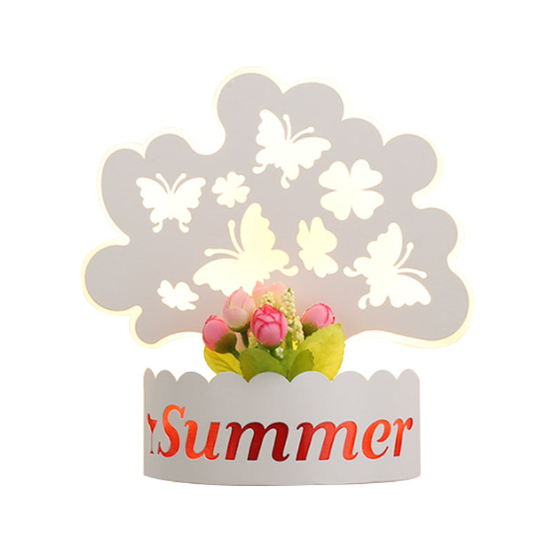 Vivolux | Cartoon Muster Wohnzimmer Wandleuchte Acryl Dekorativ LED Wandlampe in Weiß