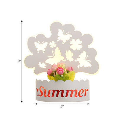 Vivolux | Cartoon Muster Wohnzimmer Wandleuchte Acryl Dekorativ LED Wandlampe in Weiß