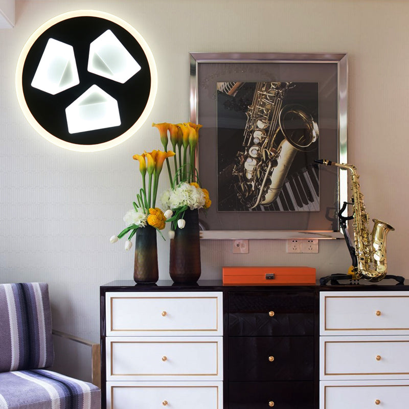 Vivolux | Esszimmer Kreis Wandleuchte Acryl Modern LED Wandleuchte Licht in Schwarz