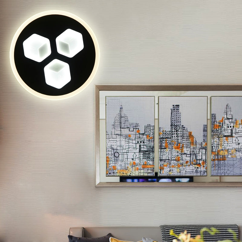 Vivolux | Esszimmer Kreis Wandleuchte Acryl Modern LED Wandleuchte Licht in Schwarz