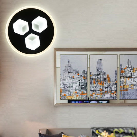 Vivolux | Esszimmer Kreis Wandleuchte Acryl Modern LED Wandleuchte Licht in Schwarz