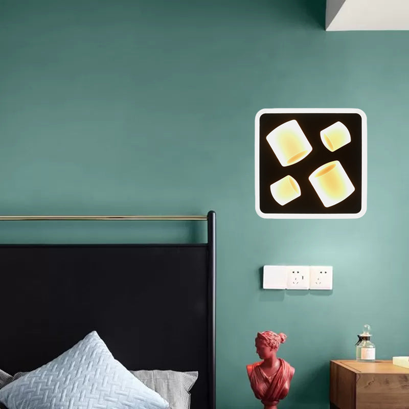 Vivolux | Art Deco Vierkante Wandlamp Metall LED Wandlamp in Schwarz für das Arbeitszimmer