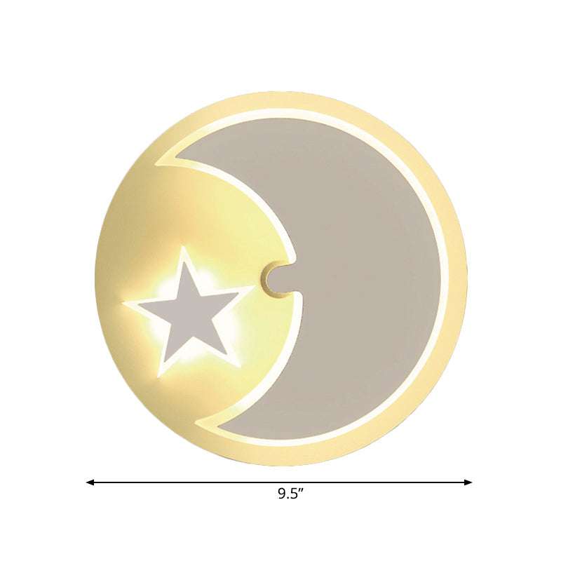 Vivolux | Maan & Ster Wandlamp Moderne Romantische Acryl LED Wandlamp Licht voor Studiekamer