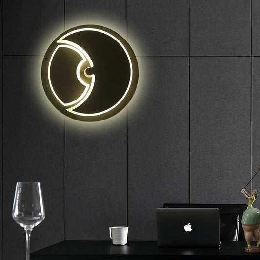 Vivolux | Runde Kinderzimmer Wandlampe mit Halbmond-Acryl Moderne LED-Wandleuchte