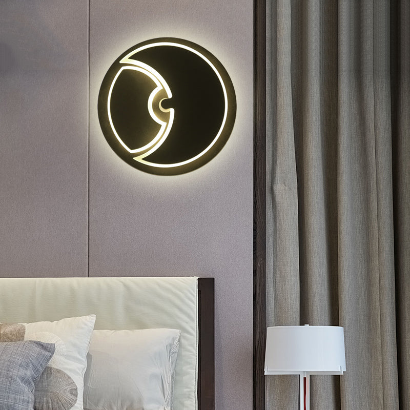 Vivolux | Runde Kinderzimmer Wandlampe mit Halbmond-Acryl Moderne LED-Wandleuchte