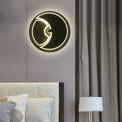 Vivolux | Runde Kinderzimmer Wandlampe mit Halbmond-Acryl Moderne LED-Wandleuchte