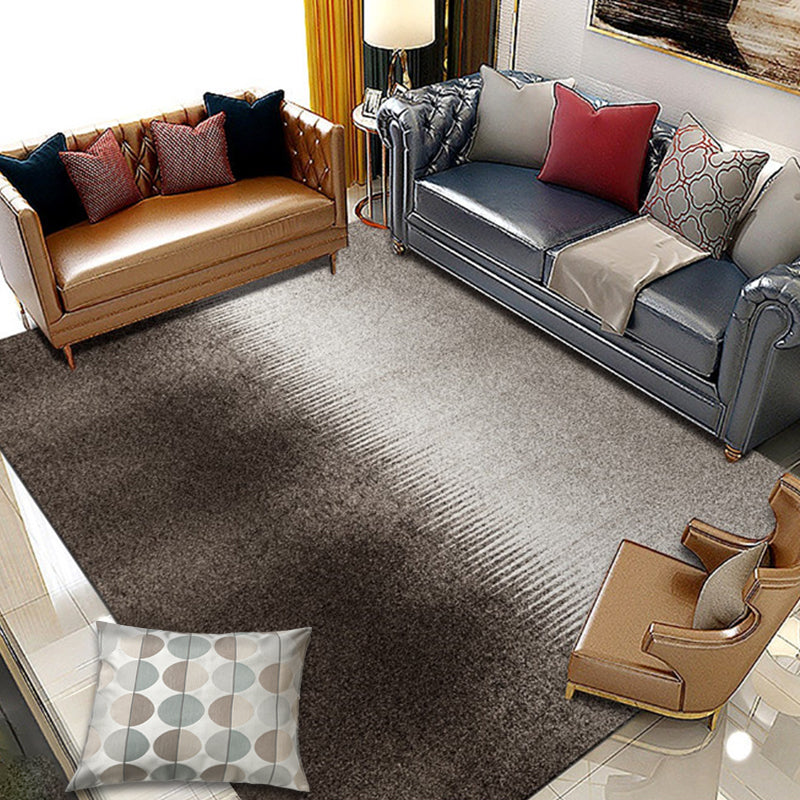 Vivolux | Dunkle Farbe Minimalistische Innenmatte Polypropylen Abstrakte Teppich mit Linien Pflegeleicht Rutschfeste Teppich für Zimmer