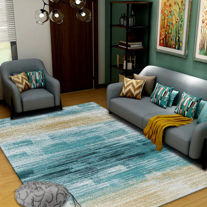 Vivolux | Dunkle Farbe Minimalistische Innenmatte Polypropylen Abstrakte Teppich mit Linien Pflegeleicht Rutschfeste Teppich für Zimmer