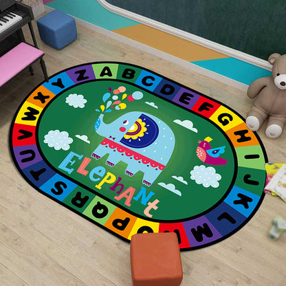 Vivolux | Stijlvolle Letters en Dier Tapijt Multi Gekleurd Cartoon Tapijt Synthetisch Antislip Educatieve Tapijt