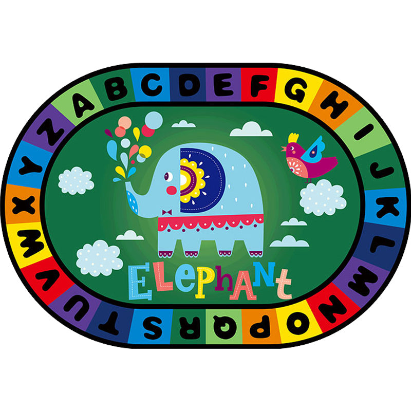 Vivolux | Stijlvolle Letters en Dier Tapijt Multi Gekleurd Cartoon Tapijt Synthetisch Antislip Educatieve Tapijt