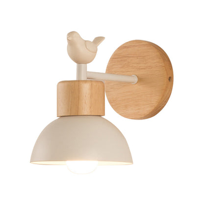 Vivolux | NordicDome - Metall und Holz Wandlampe mit Vogel für das Kinderzimmer