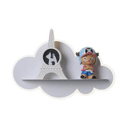 Vivolux | Akryl Cloud Wandlamp met Plank Kinderen LED Wandmonteur in Wit voor Kinder slaapkamer