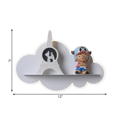 Vivolux | Akryl Cloud Wandlamp met Plank Kinderen LED Wandmonteur in Wit voor Kinder slaapkamer
