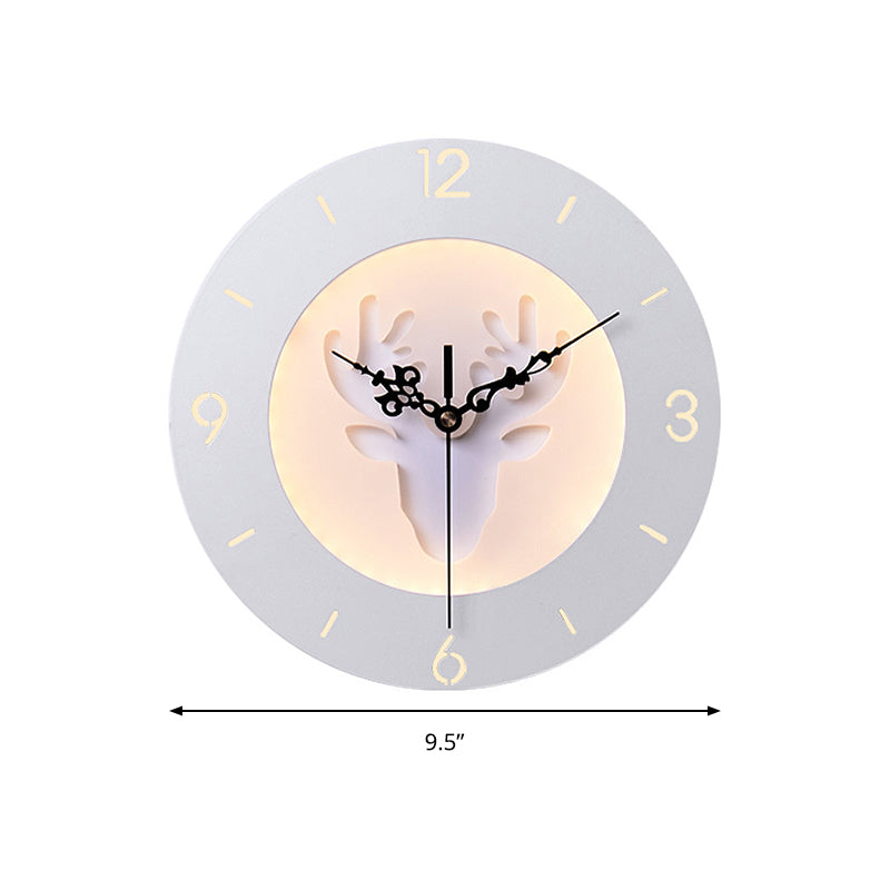 Vivolux | Acryl Geweih Wandleuchte mit Uhr Moderne Kreative LED Wandleuchte in Weiß für Büro Schlafzimmer