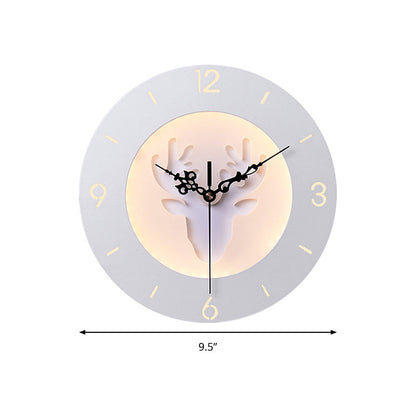 Vivolux | Acryl Geweih Wandleuchte mit Uhr Moderne Kreative LED Wandleuchte in Weiß für Büro Schlafzimmer
