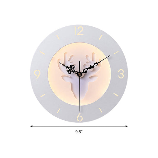 Vivolux | Acryl Geweih Wandleuchte mit Uhr Moderne Kreative LED Wandleuchte in Weiß für Büro Schlafzimmer