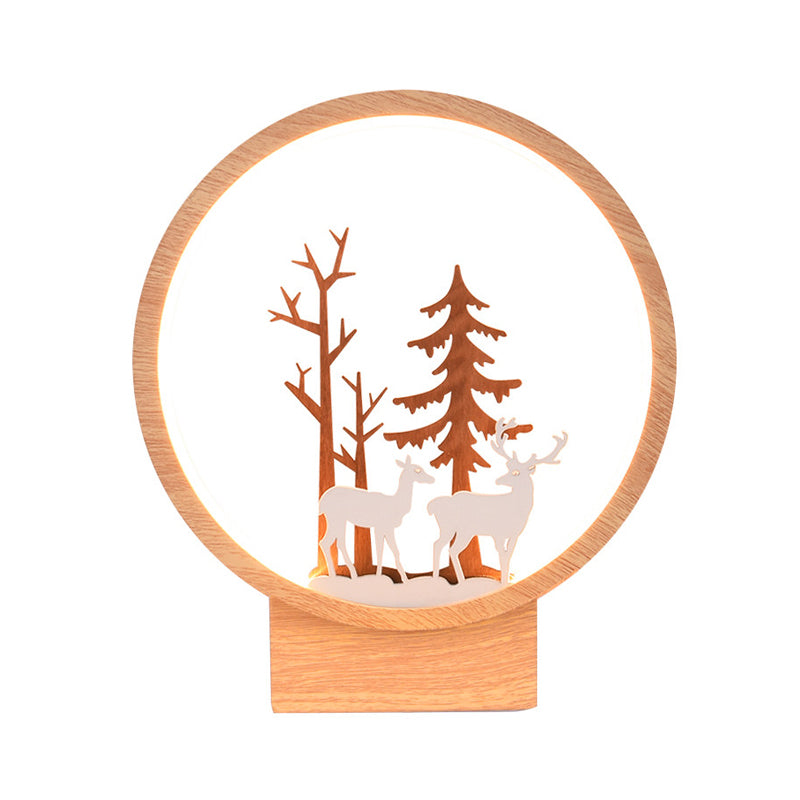 Vivolux | Acryl Ring Wandlamp met Bos Herten Kinderkamer Hedendaagse Wandverlichting