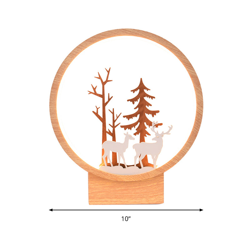 Vivolux | Acryl Ring Wandlamp met Bos Herten Kinderkamer Hedendaagse Wandverlichting