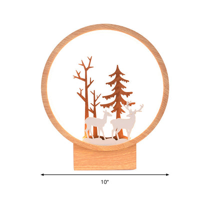 Vivolux | Acryl Ring Wandlamp met Bos Herten Kinderkamer Hedendaagse Wandverlichting