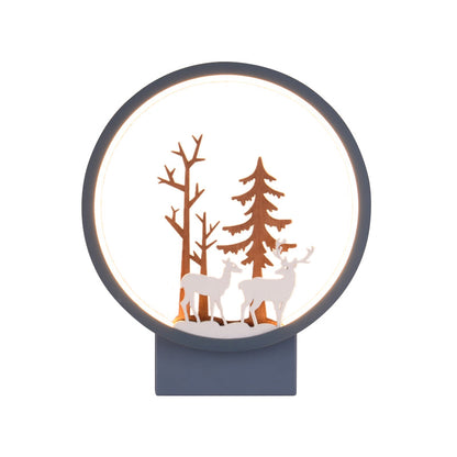 Vivolux | Acryl Ring Wandlamp met Bos Herten Kinderkamer Hedendaagse Wandverlichting