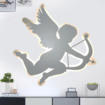 Vivolux | Verpleegkamer Cupido Engel Wandlamp Acryl Kinderen 2-Maten LED Sconcelamp in Wit