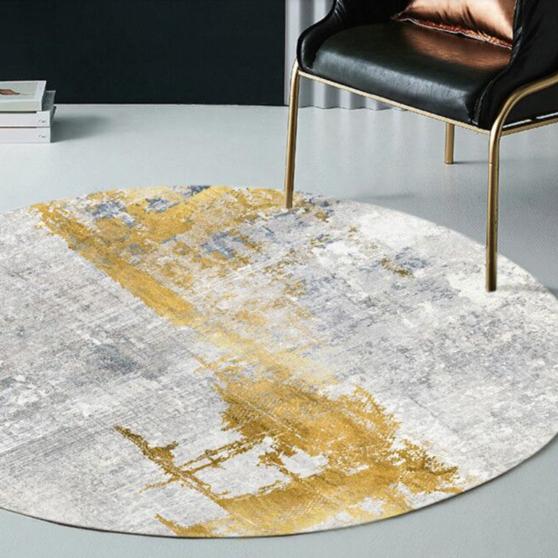 Vivolux | Multicolor Industrie-Stil Runde Teppich Polyester Bereichsteppich für Wohnzimmer mit Zementmuster Haustierfreundliche Teppiche