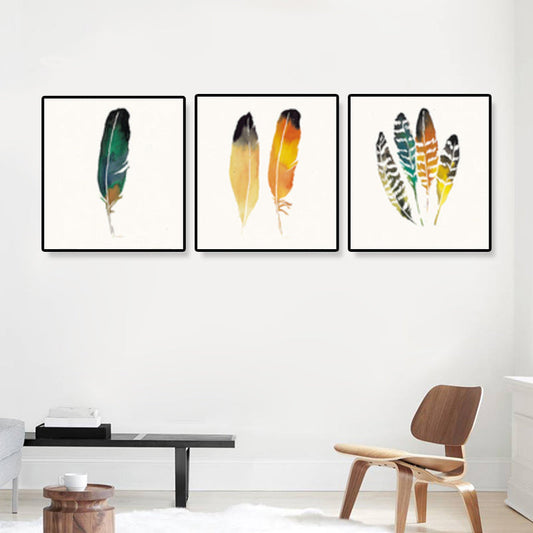 Vivolux | Nordic Still Life Leinwandwandkunst Helle Farben Texturierte Wanddekoration für Treppen, Set von 3