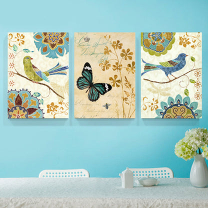 Vivolux | Illustration Tier- und Blumen-Kunstdruck Bauernhaus Texturiertes Esszimmer Wanddekor