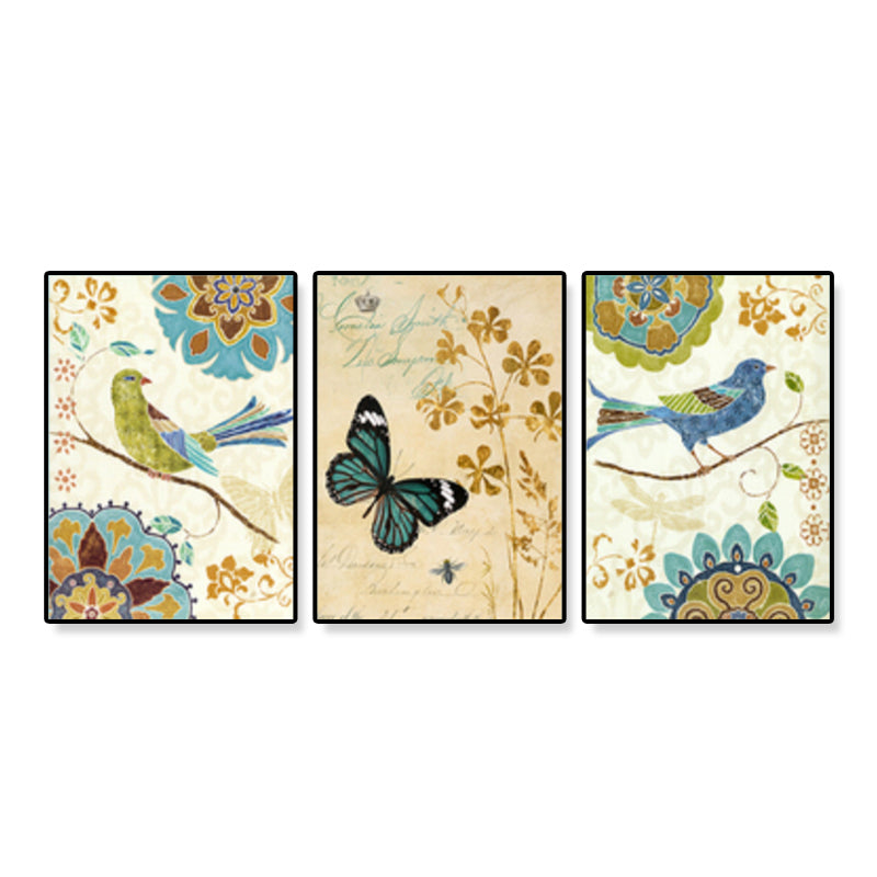 Vivolux | Illustration Tier- und Blumen-Kunstdruck Bauernhaus Texturiertes Esszimmer Wanddekor