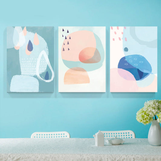 Vivolux | Raindrops Wand Kunst Set Nordic Abstract Muster Leinwanddruck in Pastellfarben für Dekor