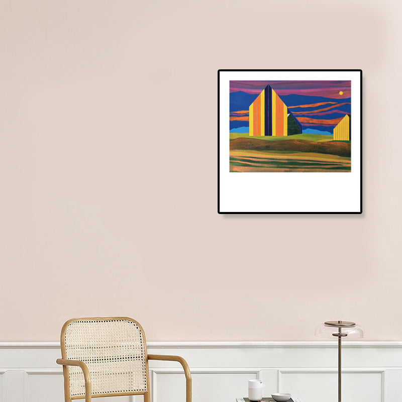 Vivolux | Zeitgenössisches Ölgemälde Haus Leinwand Dunkle Farbe Schlafzimmer Wandkunst, Verschiedene Größen