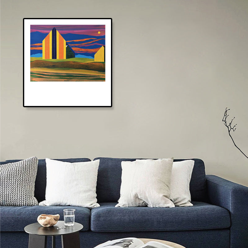 Vivolux | Zeitgenössisches Ölgemälde Haus Leinwand Dunkle Farbe Schlafzimmer Wandkunst, Verschiedene Größen