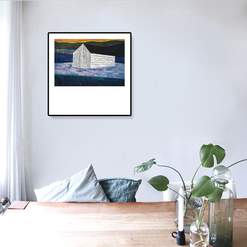 Vivolux | Zeitgenössisches Ölgemälde Haus Leinwand Dunkle Farbe Schlafzimmer Wandkunst, Verschiedene Größen