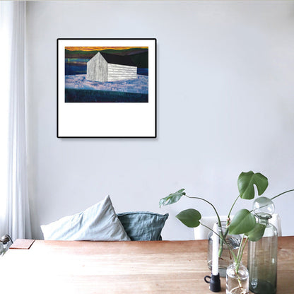 Vivolux | Zeitgenössisches Ölgemälde Haus Leinwand Dunkle Farbe Schlafzimmer Wandkunst, Verschiedene Größen