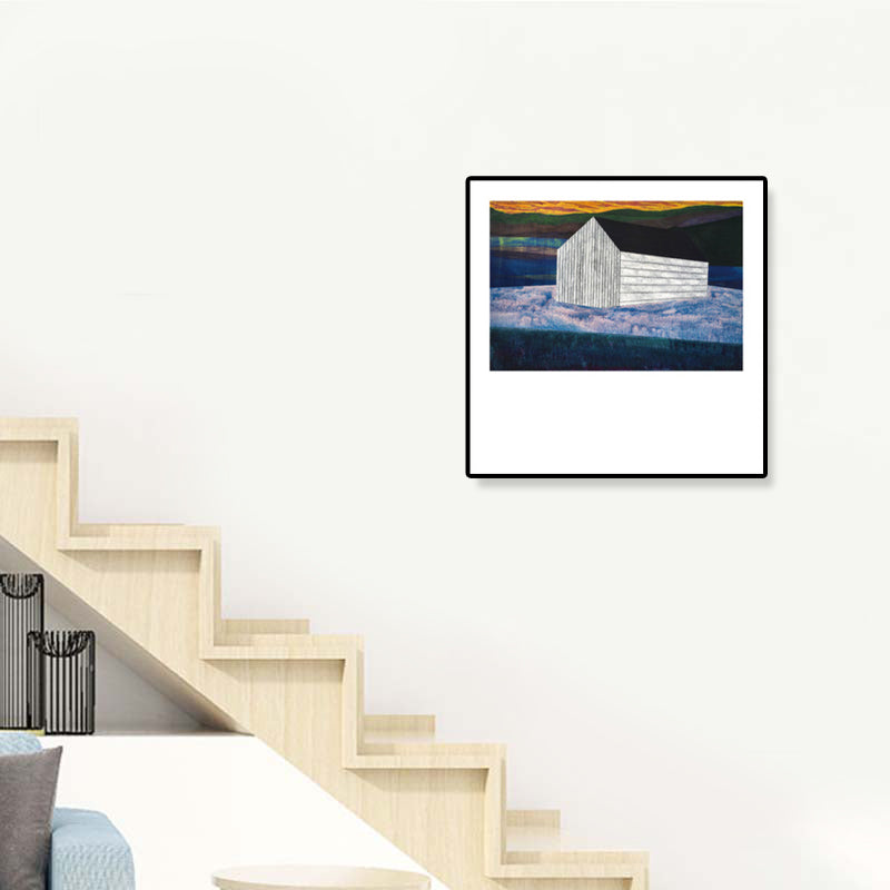 Vivolux | Zeitgenössisches Ölgemälde Haus Leinwand Dunkle Farbe Schlafzimmer Wandkunst, Verschiedene Größen