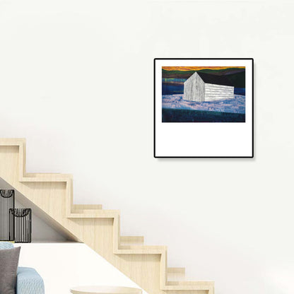 Vivolux | Zeitgenössisches Ölgemälde Haus Leinwand Dunkle Farbe Schlafzimmer Wandkunst, Verschiedene Größen