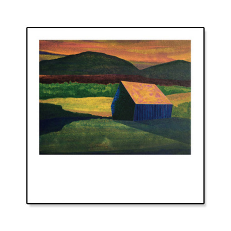 Vivolux | Holzhütte Leinwand Wandkunst Funky Schöne Nachtszenerie Gemälde in Dunkelfarbe für Raum