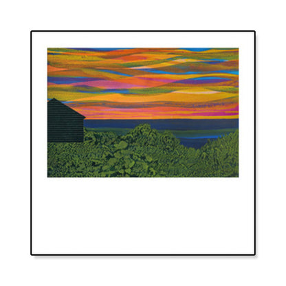 Vivolux | Holzhütte Leinwand Wandkunst Funky Schöne Nachtszenerie Gemälde in Dunkelfarbe für Raum