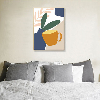 Vivolux | Pastell Stillleben Leinwanddruck Illustration Obst und Geschirr Moderne Texturierte Wandkunst