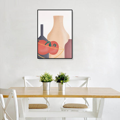 Vivolux | Pastell Stillleben Leinwanddruck Illustration Obst und Geschirr Moderne Texturierte Wandkunst