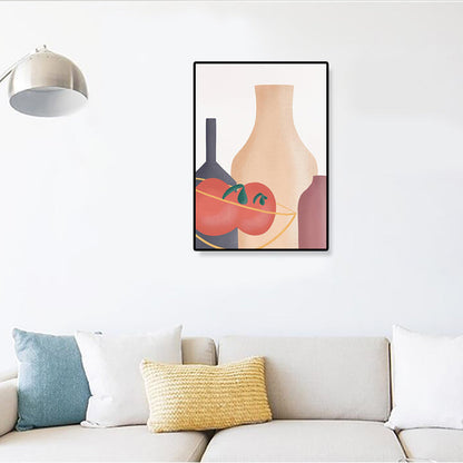 Vivolux | Pastell Stillleben Leinwanddruck Illustration Obst und Geschirr Moderne Texturierte Wandkunst