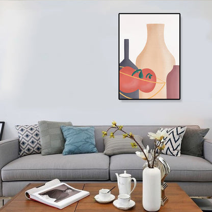 Vivolux | Pastell Stillleben Leinwanddruck Illustration Obst und Geschirr Moderne Texturierte Wandkunst